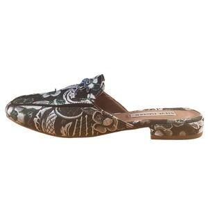 Steve Madden Chess Flats Women Sz 6.5 Floral Low Heel Boho Slides Summer Boho